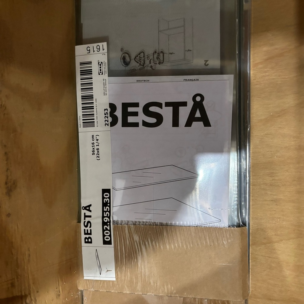IKEA Besta shelves (2) 22” x 6.23”. Just the shelves. Not the cabinet